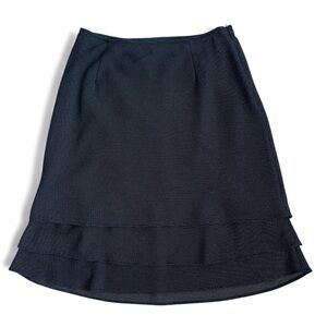 Michele Vintage Black and Microdot Women's Tiered Skirt